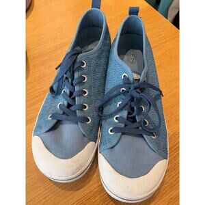 KEEN Sneakers Womens Size 11 Elsa II Textured Canvas Retro Blue Lace Up Shoes